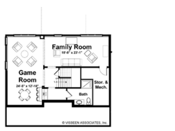 Craftsman Floor Plan - Lower Floor Plan #928-137