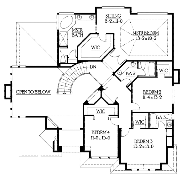 Dream House Plan - Traditional Floor Plan - Upper Floor Plan #132-425