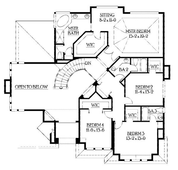 House Plan Design - Traditional Floor Plan - Upper Floor Plan #132-425