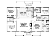 Colonial Style House Plan - 3 Beds 2.5 Baths 1951 Sq/Ft Plan #21-431 