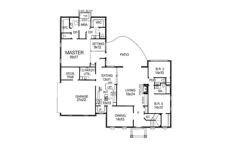 Home Plan - Floor Plan - Main Floor for Classical House Plan #15-315 - 3 bed, 4.5 bath