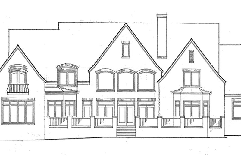 Home Plan - Exterior - Rear Elevation for Country House Plan #453-238 - 5 bed, 6.5 bath