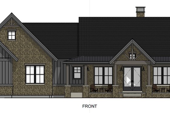 Exterior - Front Elevation 5 for Farmhouse House Plan #1069-41 - 3 bed, 2.5 bath
