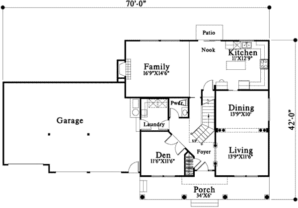 Traditional Floor Plan - Main Floor Plan #78-126