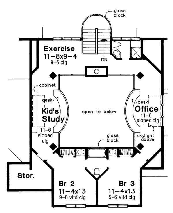Architectural House Design - Contemporary Floor Plan - Upper Floor Plan #320-953