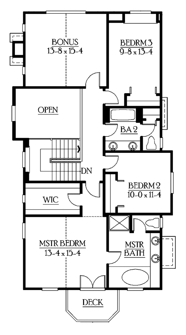 Architectural House Design - Craftsman Floor Plan - Upper Floor Plan #132-296
