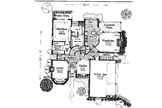 Floor Plan - Main Floor for Colonial House Plan #310-722 - 4 bed, 3.5 bath