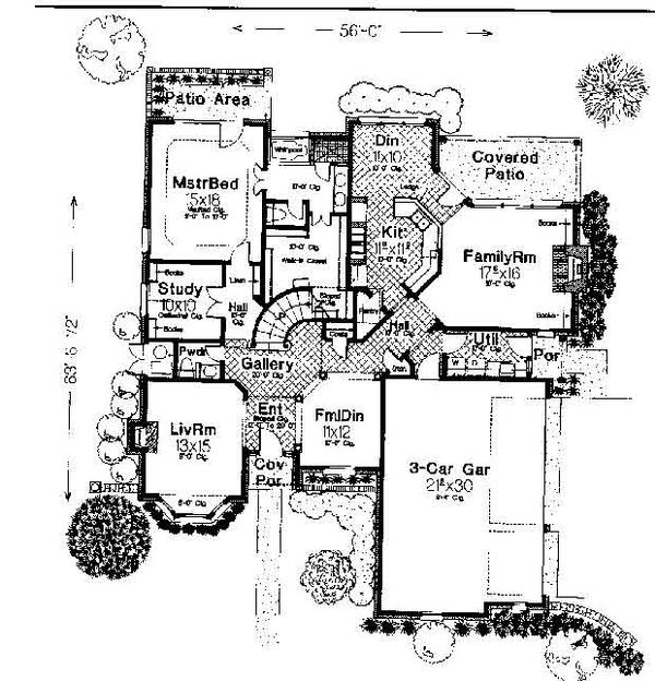 Colonial Floor Plan - Main Floor Plan #310-722