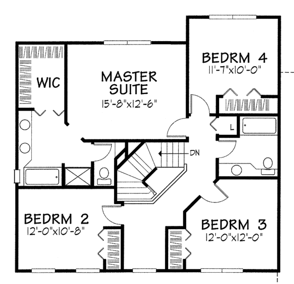 House Plan Design - Colonial Floor Plan - Upper Floor Plan #320-920