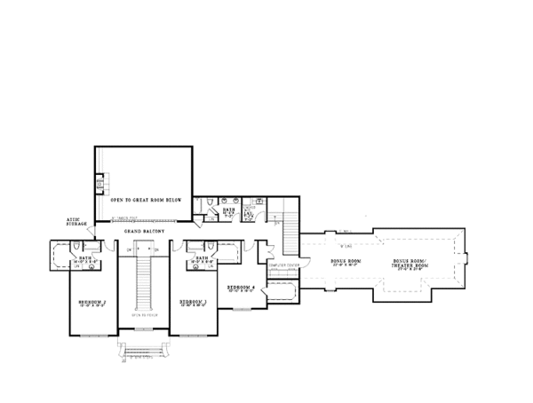 Home Plan - Country Floor Plan - Upper Floor Plan #17-3346