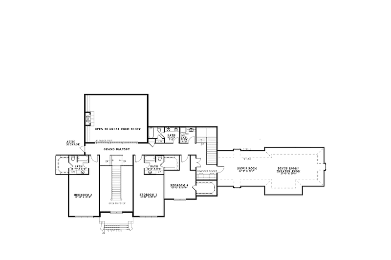 Home Plan - Floor Plan - Upper Floor for Country House Plan #17-3346 - 4 bed, 4.5 bath