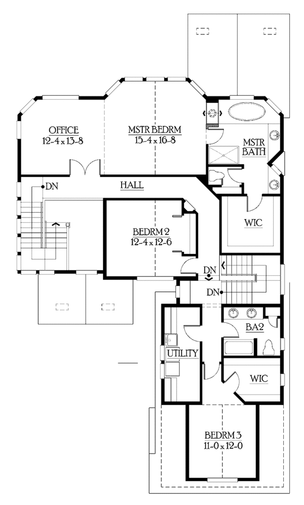 Craftsman Floor Plan - Upper Floor Plan #132-478
