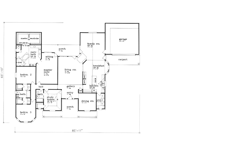Dream House Plan - Floor Plan - Main Floor for Country House Plan #973-3 - 3 bed, 3 bath