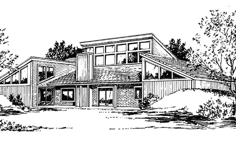Home Plan - Exterior - Rear Elevation for Contemporary House Plan #320-1196 - 2 bed, 2 bath