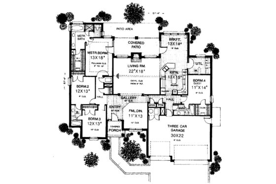 Floor Plan - Main Floor for Traditional House Plan #310-269 - 4 bed, 3 bath