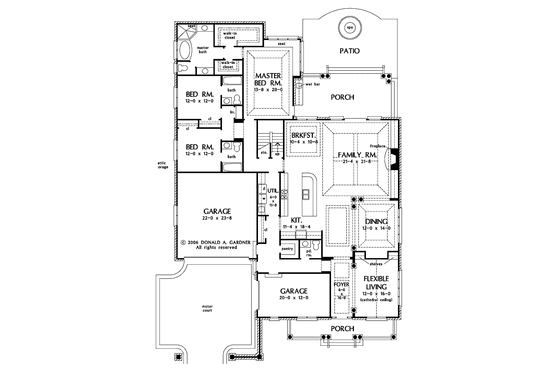 Floor Plan - Main Floor for Country House Plan #929-809 - 3 bed, 3.5 bath