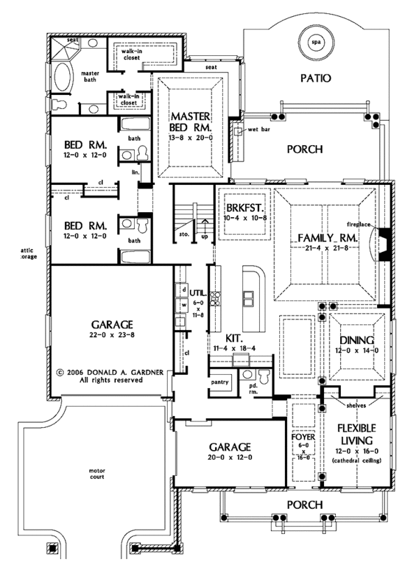 Architectural House Design - Country Floor Plan - Main Floor Plan #929-809