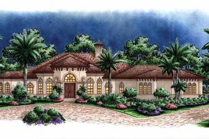 Home Plan - Mediterranean Exterior - Front Elevation Plan #1017-121