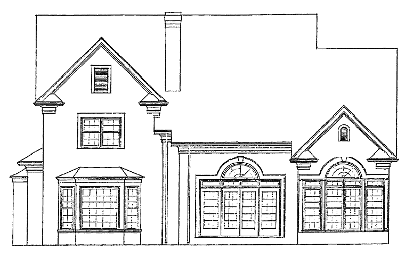 House Blueprint - Exterior - Rear Elevation for Country House Plan #453-105 - 3 bed, 2.5 bath