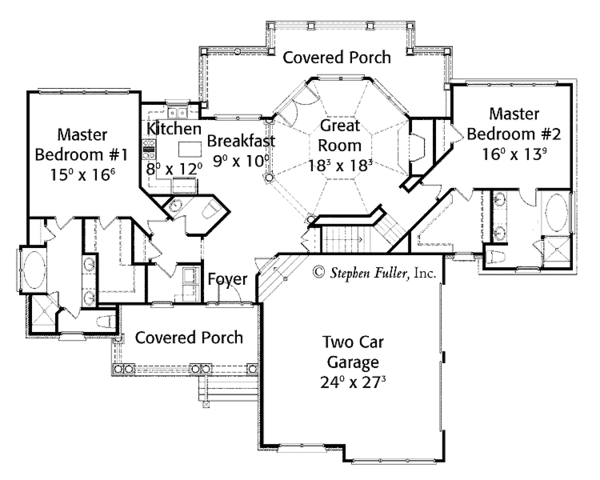 House Plan Design - Craftsman Floor Plan - Main Floor Plan #429-404