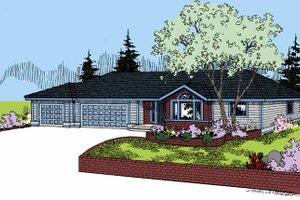 Exterior - Front Elevation for Craftsman House Plan #60-1021 - 3 bed, 2 bath