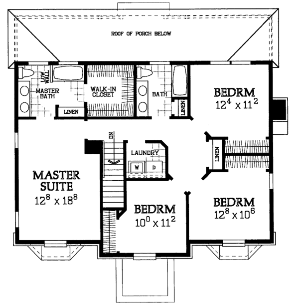 Home Plan - Colonial Floor Plan - Upper Floor Plan #72-1083