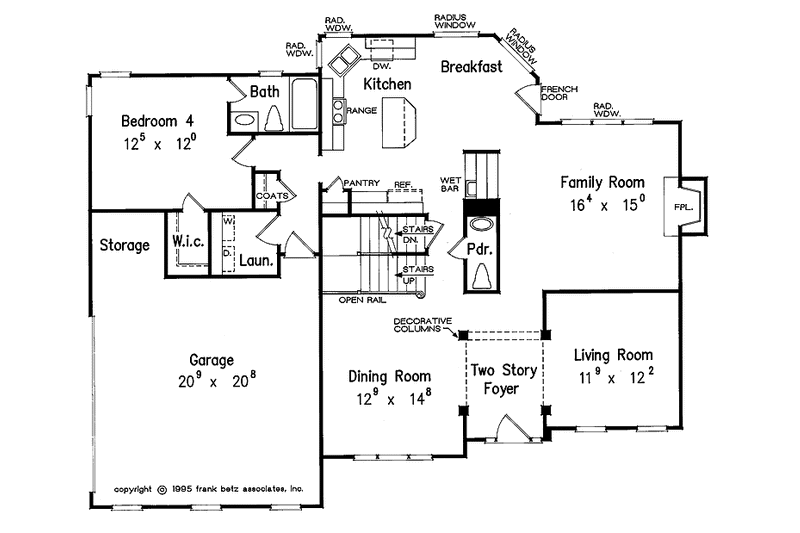 Dream House Plan - Floor Plan - Main Floor for Colonial House Plan #927-154 - 4 bed, 3.5 bath