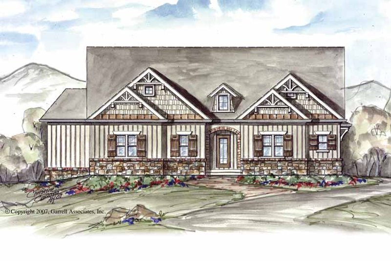 Home Plan - Exterior - Front Elevation 3 for Craftsman House Plan #54-262 - 3 bed, 2 bath