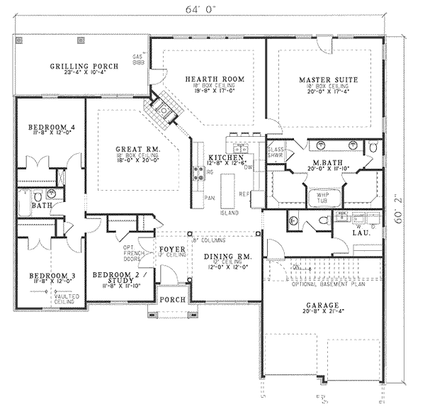 Traditional Style House Plan - 4 Beds 2.5 Baths 2554 Sq/Ft Plan #17-600 ...