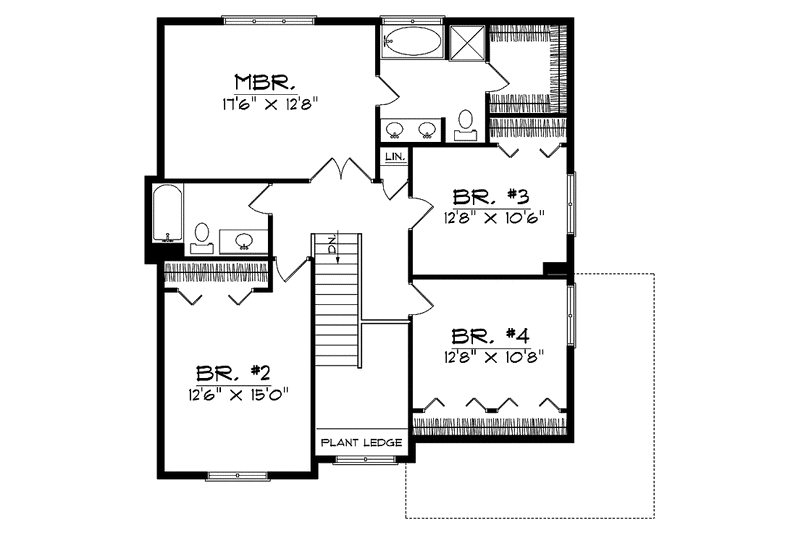 Home Plan - Floor Plan - Upper Floor for Traditional House Plan #70-1359 - 4 bed, 2.5 bath