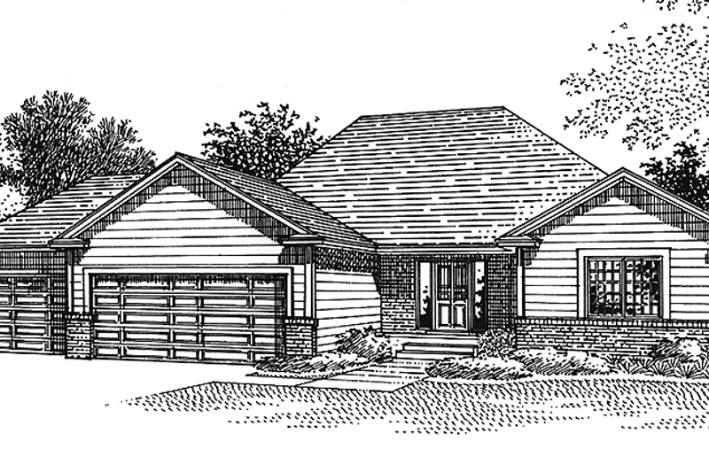 House Plan Design - Ranch Exterior - Front Elevation Plan #320-1467