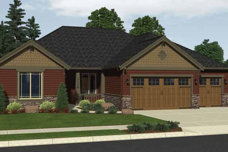 Architectural House Design - Craftsman Exterior - Front Elevation Plan #943-17