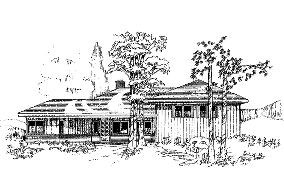 Exterior - Front Elevation 3 for Contemporary House Plan #60-942 - 3 bed, 1.5 bath