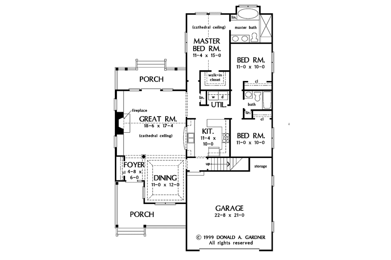 Home Plan - Floor Plan - Main Floor for Country House Plan #929-474 - 3 bed, 2 bath