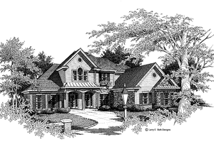 House Design - Exterior - Front Elevation for Country House Plan #952-266 - 4 bed, 3 bath