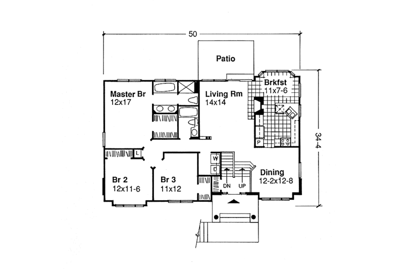 Architectural House Design - Floor Plan - Main Floor for Country House Plan #320-577, 0 bath