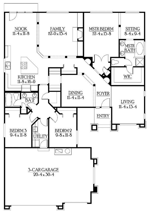 Craftsman Floor Plan - Main Floor Plan #132-272