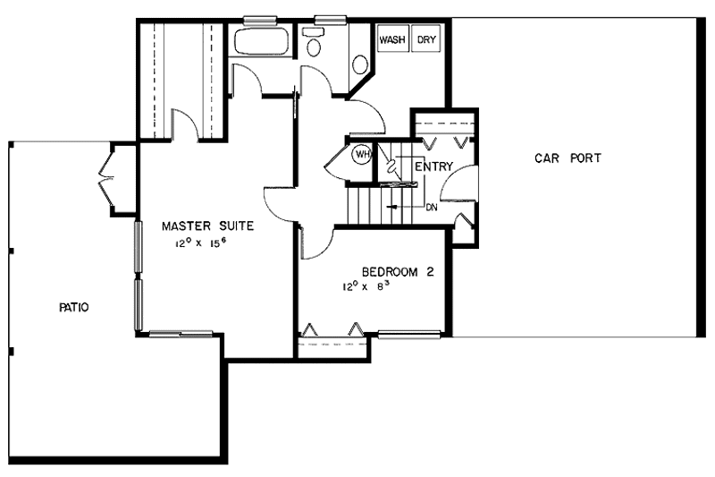 Home Plan - Floor Plan - Upper Floor for Contemporary House Plan #60-960 - 2 bed, 1.5 bath