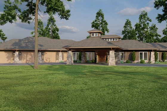 Exterior - Front Elevation 3 for Contemporary House Plan #17-3390 - 4 bed, 3.5 bath