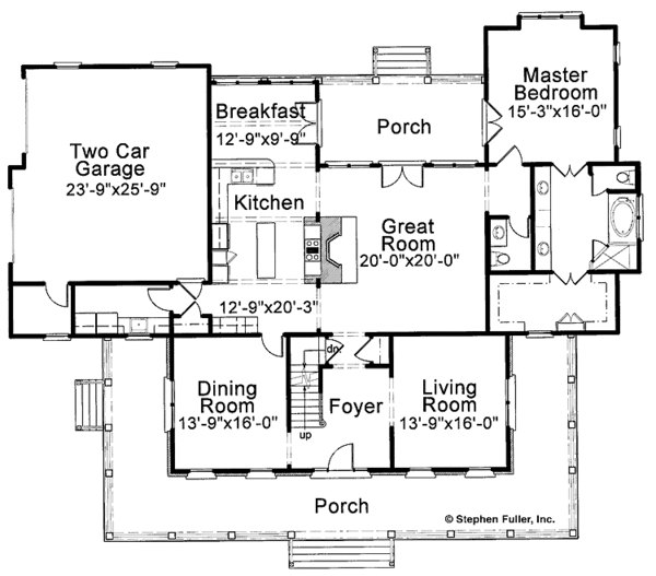 Architectural House Design - Country Floor Plan - Main Floor Plan #429-199
