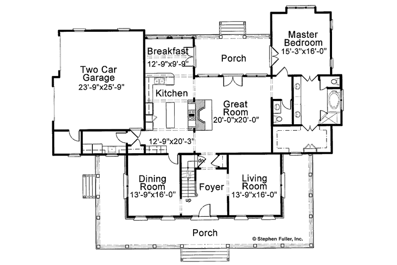 Home Plan - Floor Plan - Main Floor for Country House Plan #429-199 - 3 bed, 2.5 bath