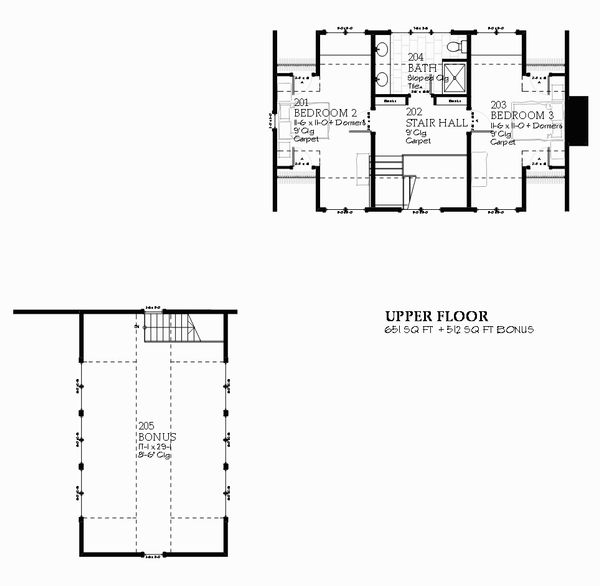 Farmhouse Floor Plan - Upper Floor Plan #901-103