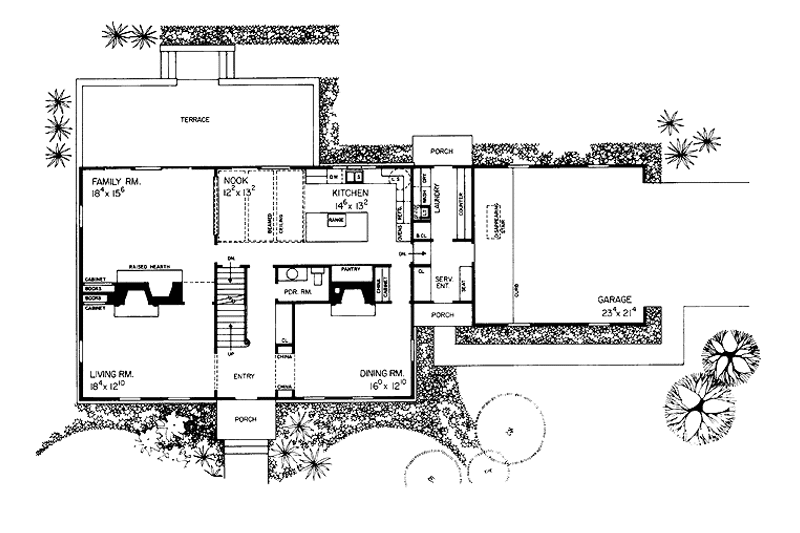 Home Plan - Floor Plan - Main Floor for Colonial House Plan #72-649 - 4 bed, 2.5 bath
