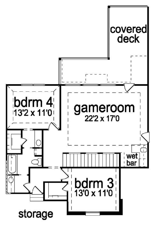 House Plan Design - Tudor Floor Plan - Upper Floor Plan #84-736