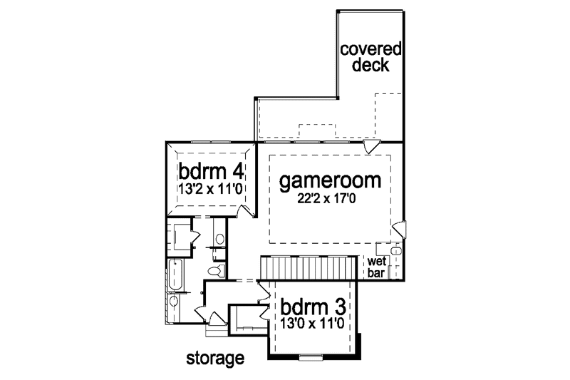 Home Plan - Floor Plan - Upper Floor for Tudor House Plan #84-736 - 4 bed, 3 bath