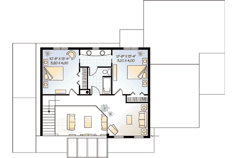 Architectural House Design - Floor Plan - Upper Floor for Contemporary House Plan #23-397 - 3 bed, 2.5 bath