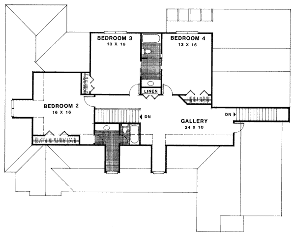 Home Plan - European Floor Plan - Upper Floor Plan #56-229