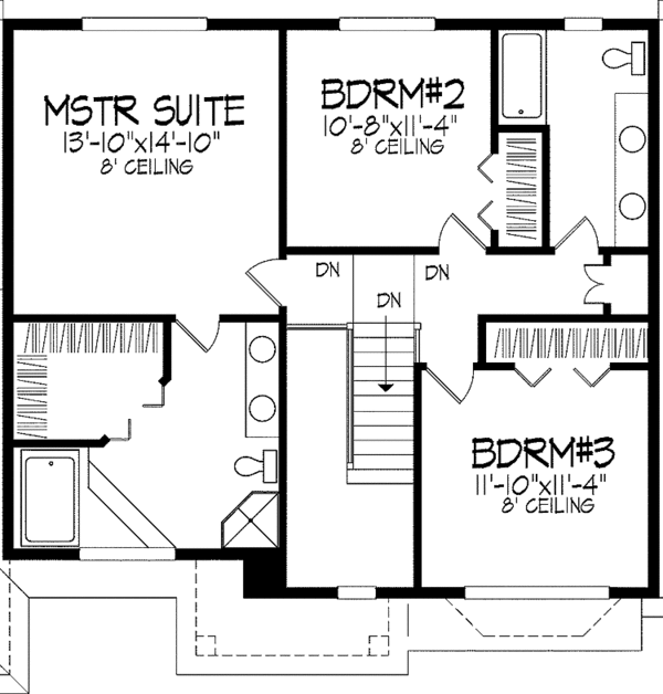 Dream House Plan - Traditional Floor Plan - Upper Floor Plan #51-901