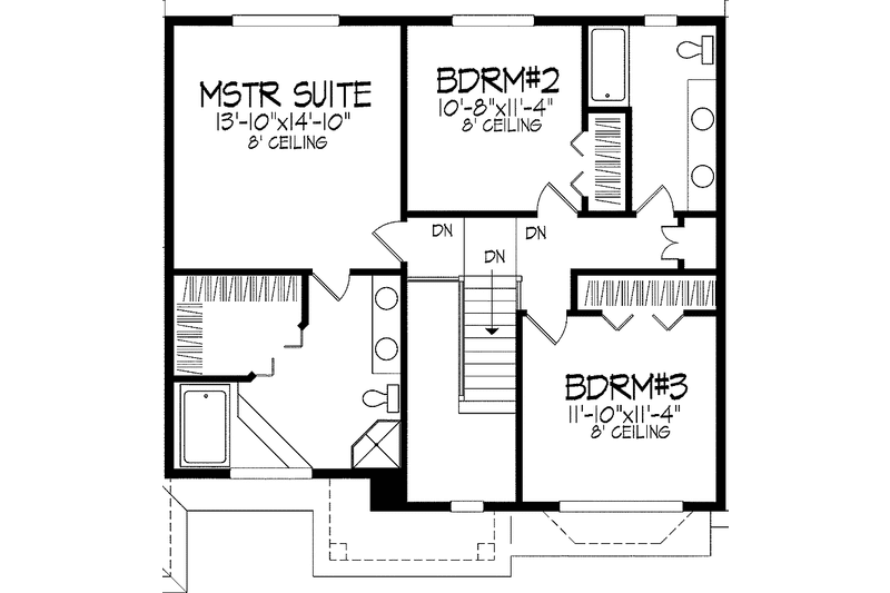 Dream House Plan - Floor Plan - Upper Floor for Traditional House Plan #51-901 - 3 bed, 2.5 bath
