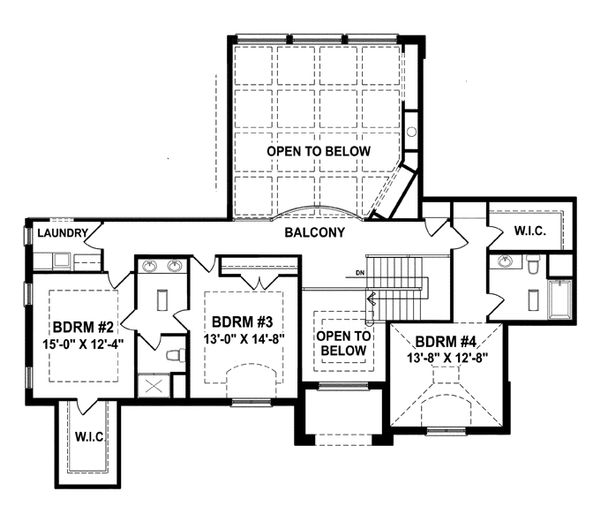 Dream House Plan - European Floor Plan - Upper Floor Plan #1057-3